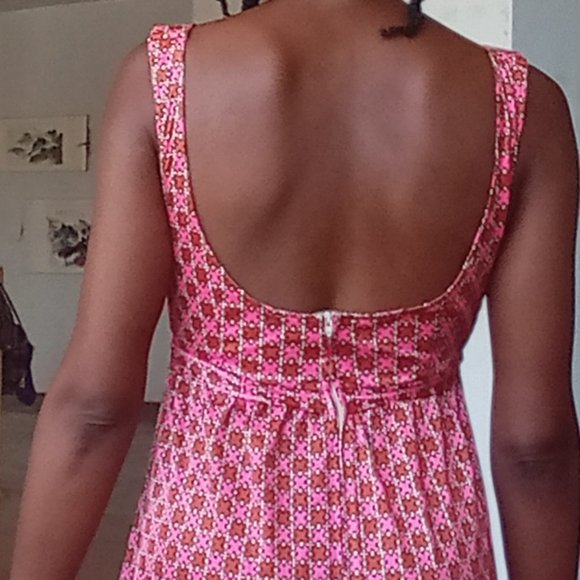 Vintage pink brown and green maxi dress - Picture 2 of 3